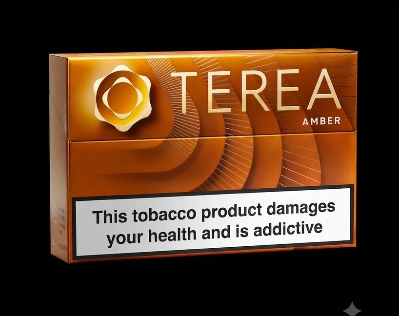 TEREA Amber Tajikistan pack of 20 heated tobacco sticks for IQOS ILUMA — buy TEREA Amber Tajikistan in Dubai UAE at AED 119 per carton with 1–3 hour delivery