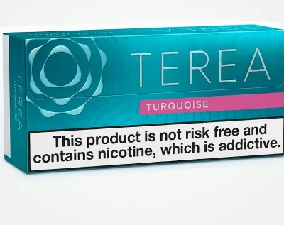 TEREA Turquoise Tajikistan pack of 20 heated tobacco sticks for IQOS ILUMA — AED 119 per carton in Dubai