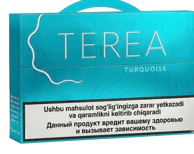 TEREA Turquoise Uzbekistan pack of 20 heated tobacco sticks for IQOS ILUMA — AED 125 per carton in Dubai